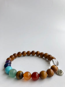 chakra bracelet with wood
